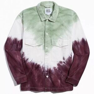 BDG Urban Outfitters Tie Dye Shirt Jacket Mens Medium M Green Purple Casual